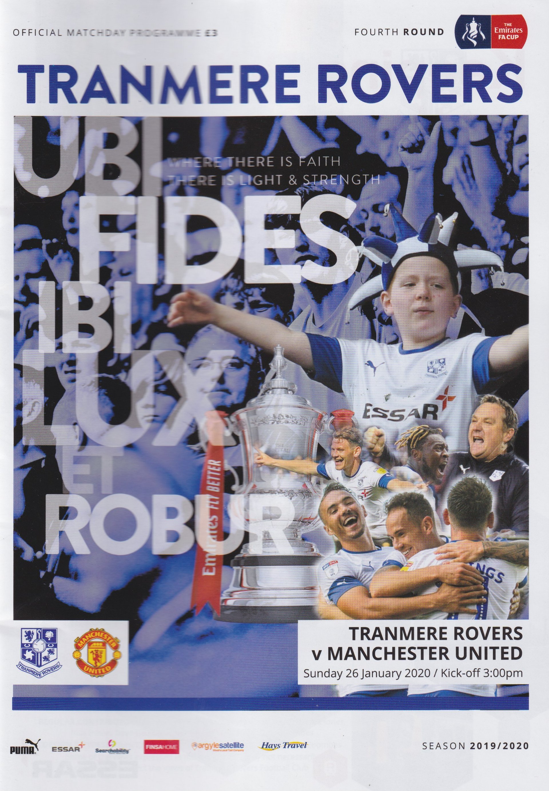 Tranmere Rovers v Manchester United match programme